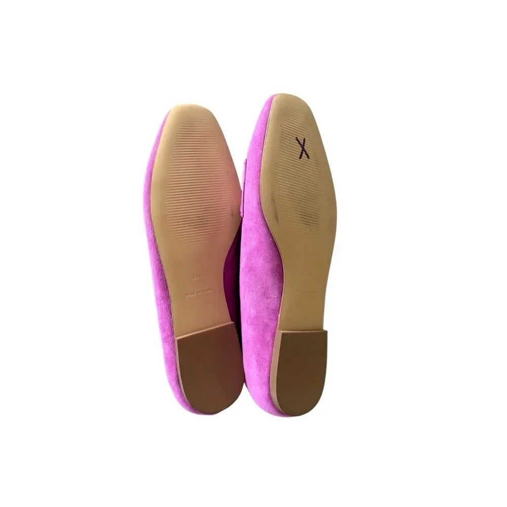 Talbots Womens Fushia Pink Suede Stella Twist Ballet Flats Loafers Size 9.5